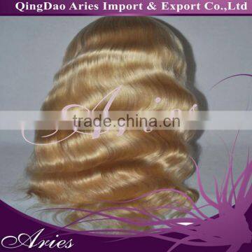 Full Lace Chinese Virgin #27 13 Evenly Mixed Body Wave Human Hair Wig