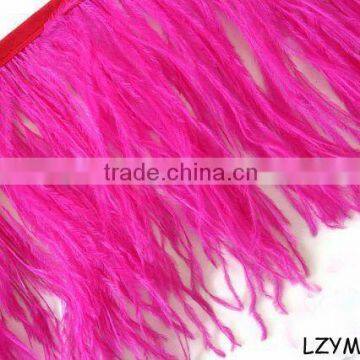 HOT PINK Ostrich Feather trim for garment dress LZYM185A