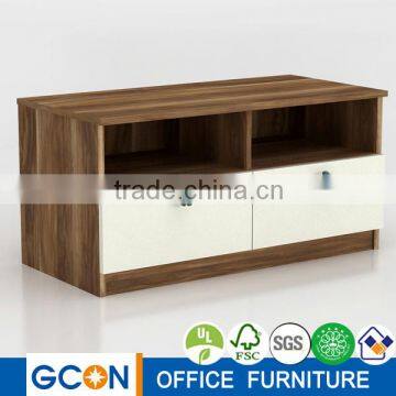 cheap modern TV cabinet wooden lcd TV stand with two drawers