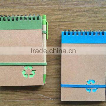 Promotion Cheap and Popular 140x90mm Recycle Notebook With Pen Attached photo-2