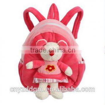 Plush animal backpack/Baby's Plush Bag 2016/3d animal bag