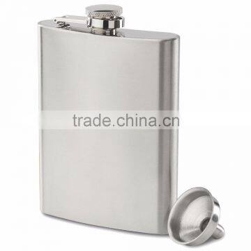 Customized Premium 8OZ, 304 (18/8) Stainless Steel Liquor Hip Flask with funnel