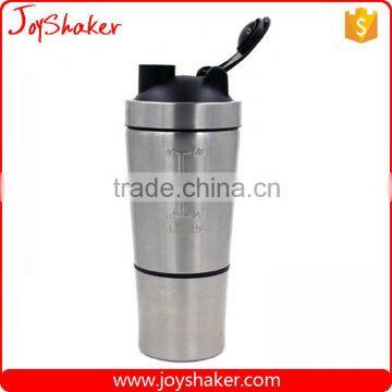 Black Coating Stainless Steel Vaccum Protein Shaker Bottle With 200ML Storage for Nutrition Powder Quality Choice photo-4