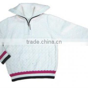 customised knitwear sweater child white zipper jumper sweater