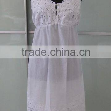 white cotton ladies nightgown nightwear sleepwear