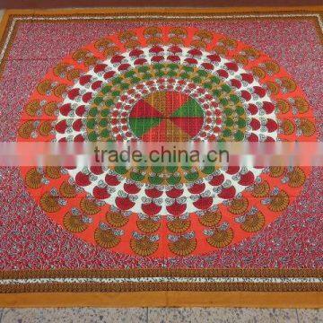 Round Mandala Peocock Prints Bedthrows photo-4