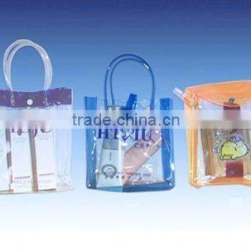 zipper pvc cosmetic bag with handle