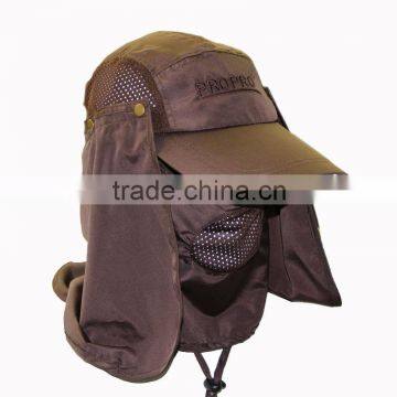 Outdoor Jungle Fishing 360 Degree UV Protection Sun block Hat Folding Visor Nylon Cap Mesh Bucket Flap Hats