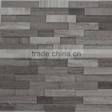 wooden grey and white marble mosaic tile for floor