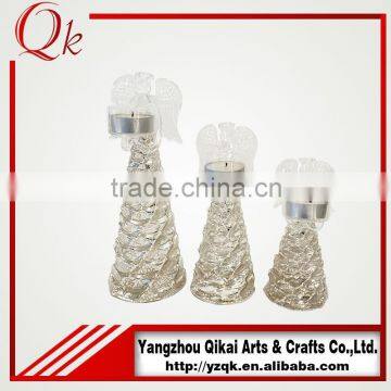 Different Size Wholesale Glass Angels Glass Crafts With Candlestick Made in China