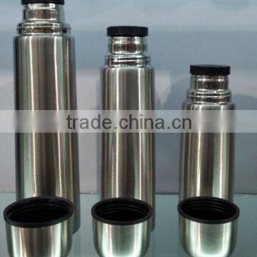 Screw stoper double wall stainless steel bullet vacuum flask with pouch