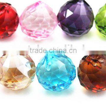 Colorful shining crystal ball with chandeliers accessories