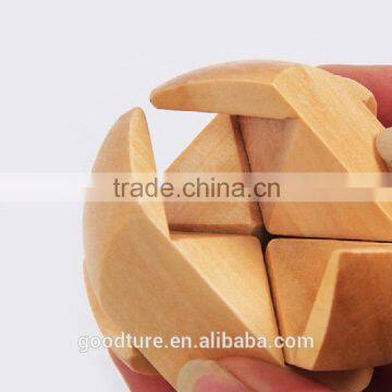 2015 Hot Sale Wooden IQ Intelligent PuzzleKongming Lock Brain Teaser 3D Football