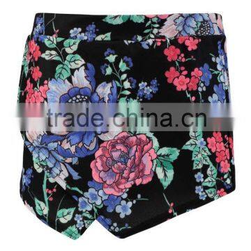 Rose floral women short shorts
