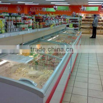 large big chest freezer curve glass high quality