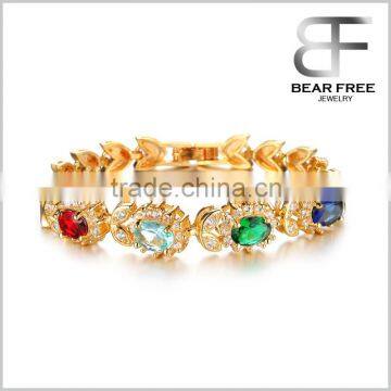 Bridal Jewelry Micro Pave 18K Gold-plated AAA Zircon Fashion Austrian Crystal Bracelet