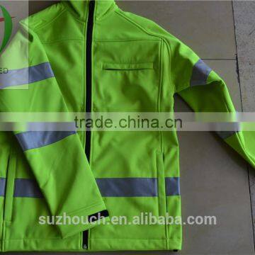 100% polyester reflective jacket soft shell outdoor clothing