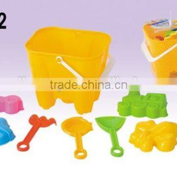 Summer Plastic Beach Toy Set With Bucket & Tools & Sand Molds