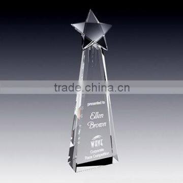 Wholesale new design clear blank crystal star trophy awards