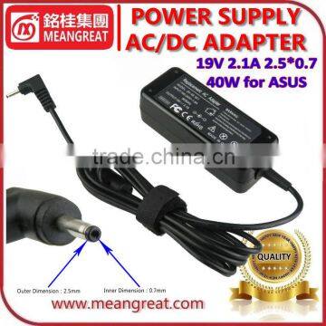 Laptop AC Adapter 19V 2.1A 2.5*0.7 40W for Asus Laptop