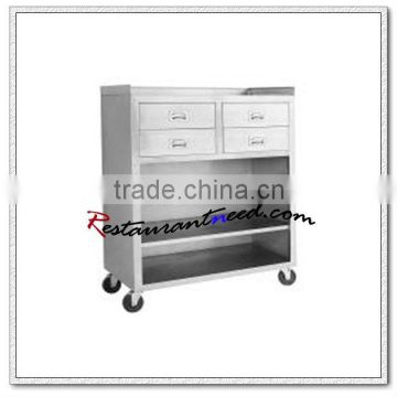 S050 Mobile Stainless Steel Cabinet With Drawers & Shelves