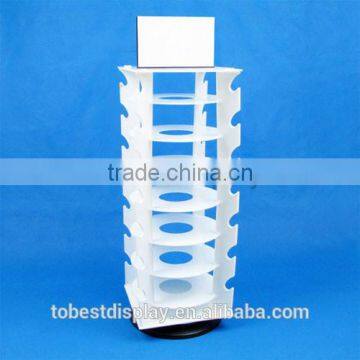 Shenzhen factory 7 tiers rotating white two sides sunglass display stand/acrylic sunglass stand/acrylic eyewear display