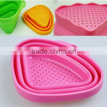 Mltifuction High Quality Vegetable Washing Basket Silicone Folding Basket Free Shipping