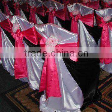 Satin self-tie chair cover&bag style chair cover