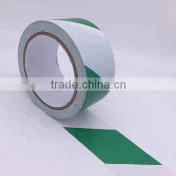 45mmx18m White + Green Self-Adhesive Hazard Warning PVC Tape