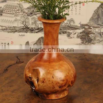 Exquisite Carved traditional natural handmade wooden vase