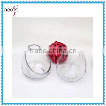 Unique hand blown decorative cylinder clear wholesale small glass urn vase cheap