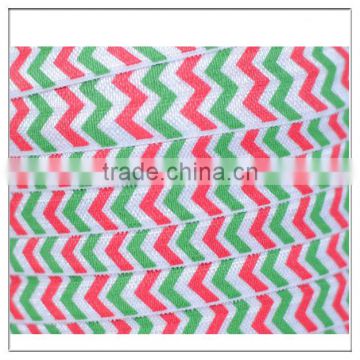 custom color 5/8" chevron red/green/white elastic