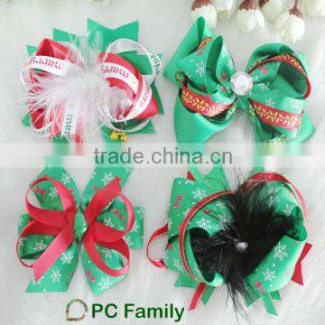XMAS Christmas holiday hair bows boutique hair bows wholesale hair bows