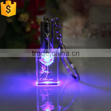 wholesale wedding gift crystal glass keychain flashlight