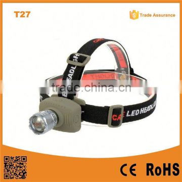 T27 Brightness Multi function 3*AAA battery powered LED hunting headlamp