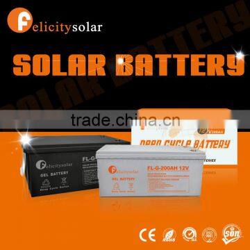 2016 Guangzhou Felicity full capacity deep cycle gel 200ah solar battery