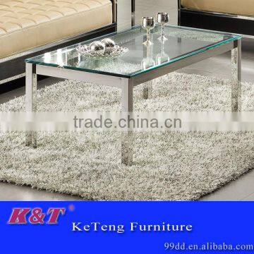 Modern double layer glass wooden tea table