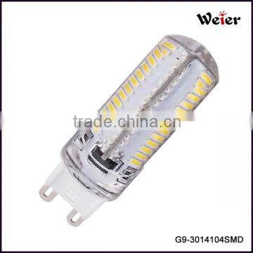 Silicone G9 5W 104SMD 3014 360degree Corn Light