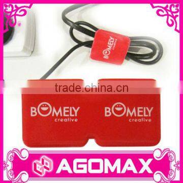 Non-toxic silkscreen printed handy plastic earphone cord organizer