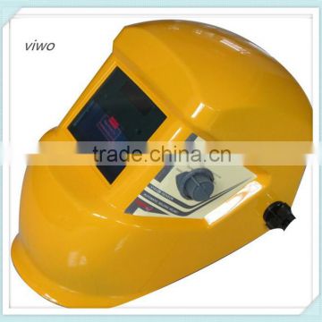 yellow frosted custom welding helmet