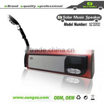 Sungzu Factory ODM/OEM music speaker with solar panel and LED lamp