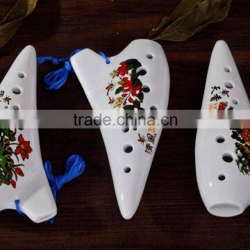Free Shipping Flute Blue Instrument 12 Holes Ocarina