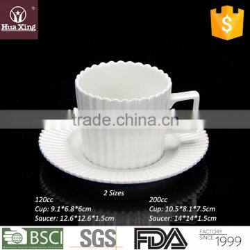 H11221 chaozhou factory porcelain white glaze coffee cup and saucer