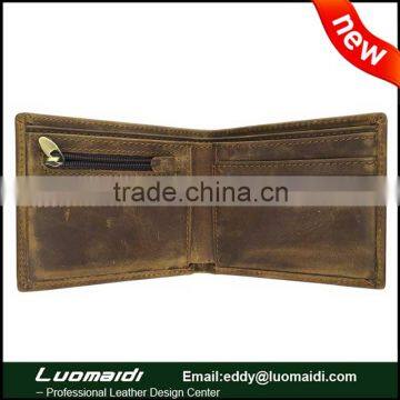 High Quality Men's Genuine Leather multi-function Zipper Wallet ID or bank Card Case Purse