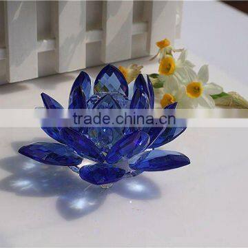 blue artificial lotus,crystal glass flower(R-0943