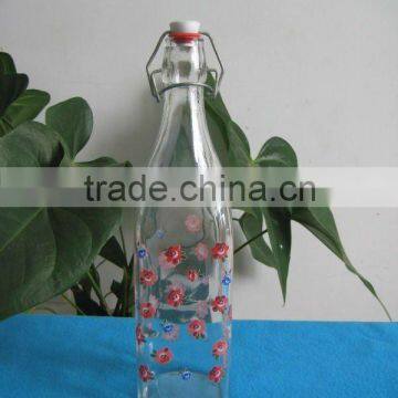 seal water glass bottle with swing top cap