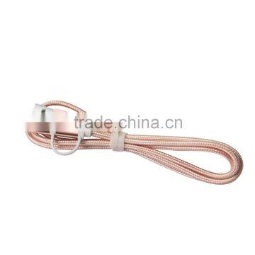 Android Galaxy S7/Edge Rose Gold USB Cable, Braided Metal Jacket USB to 8pin for IPhone 6s, for IPad Air 2 Mini IPad Pro photo-2