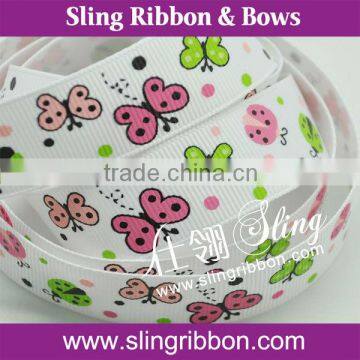 2015 New Design Butterfly Printed Grosgrain Ribbon For Sale