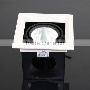 Recessed Commercial Grille Lighting Rotatable 1x12w Cob Square Led Downlight Retrofit photo-3