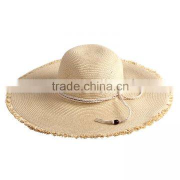 Ladies fashion wide brim paper straw sun beach floppy hats